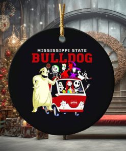 The Nightmare Before Christmas characters Mississippi State Bulldogs on the car ornament