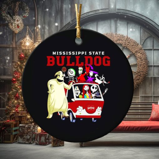 The Nightmare Before Christmas characters Mississippi State Bulldogs on the car ornament