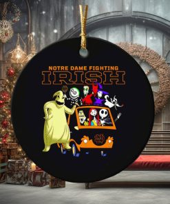 The Nightmare Before Christmas characters Notre Dame Fighting Irish on the car ornament