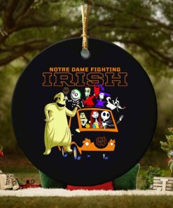 The Nightmare Before Christmas characters Notre Dame Fighting Irish on the car ornament