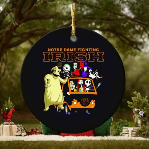 The Nightmare Before Christmas characters Notre Dame Fighting Irish on the car ornament