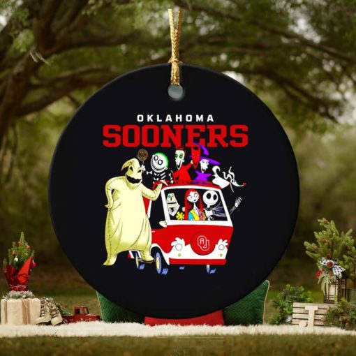 The Nightmare Before Christmas characters Oklahoma Sooners on the car ornament