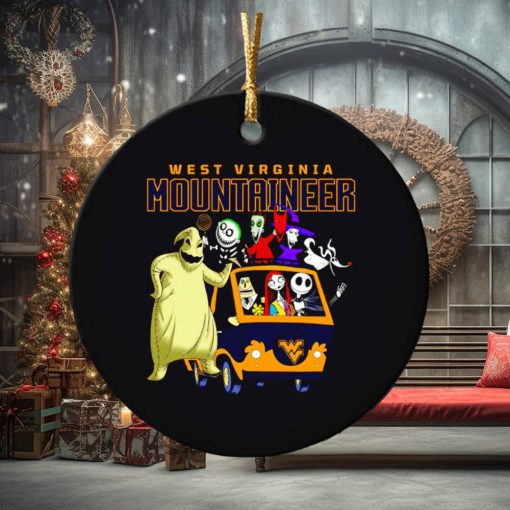 The Nightmare Before Christmas characters West Virginia Mountaineers on the car ornament