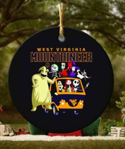 The Nightmare Before Christmas characters West Virginia Mountaineers on the car ornament