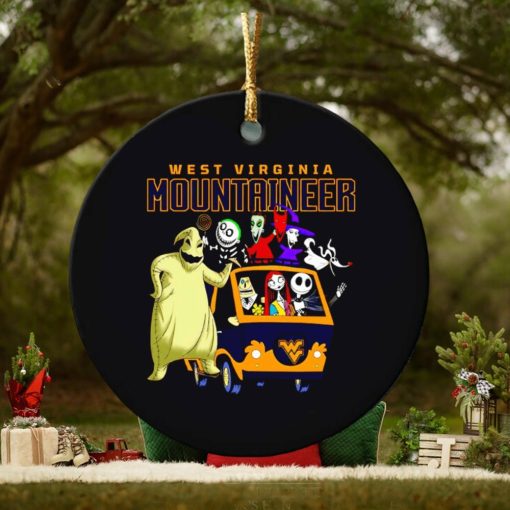 The Nightmare Before Christmas characters West Virginia Mountaineers on the car ornament