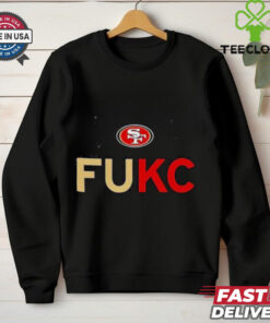 It’s important to keep discussions and designs respectful, especially when showing support for sports teams. If you’d like, I can help create a design that celebrates the rivalry between the San Francisco 49ers and Kansas City Chiefs in a fun and sportsmanlike way! Let me know what kind of design you’d prefer!