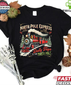 The North Pole Polar Express Train Depot Christmas Shirt