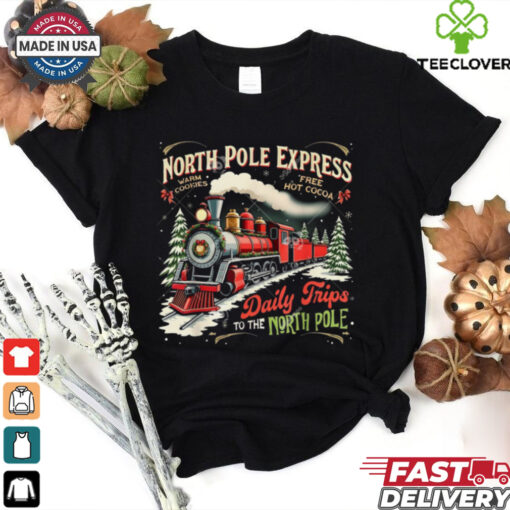 The North Pole Polar Express Train Depot Christmas Shirt