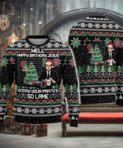 The Office Happy Birthday Jesus Ugly Sweater, The Office Santa Christmas Sweater, The Office TV Show Sweater, Michael Scott Sweater