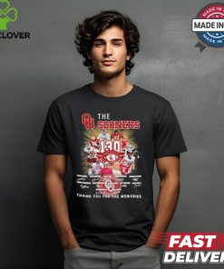 The Oklahoma Sooners 130th Anniversary 1895 2025 Thank You For The Memories Signature Shirt