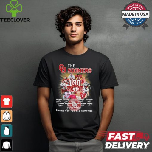 The Oklahoma Sooners 130th Anniversary 1895 2025 Thank You For The Memories Signature Shirt