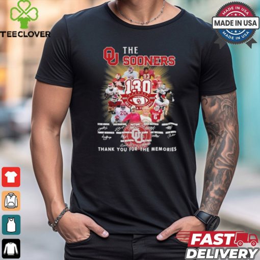 The Oklahoma Sooners 130th Anniversary 1895 2025 Thank You For The Memories Signature Shirt