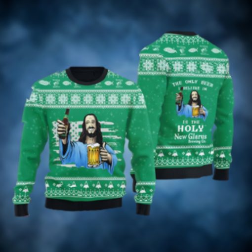 The Only Beer I Believe In Is Pabst Blue Ribbon Ugly Christmas Sweater