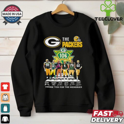 The Packers 106 years thank you for the memories signatures shirt for Fan