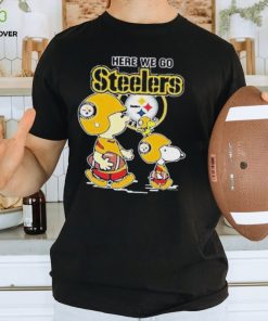 The Peanut charlie Brown Snoopy And Woodstock Here We Go Steelers T shirt
