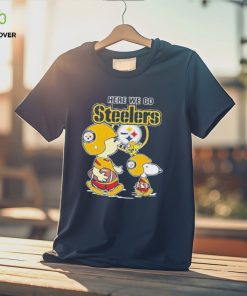 The Peanut charlie Brown Snoopy And Woodstock Here We Go Steelers T shirt