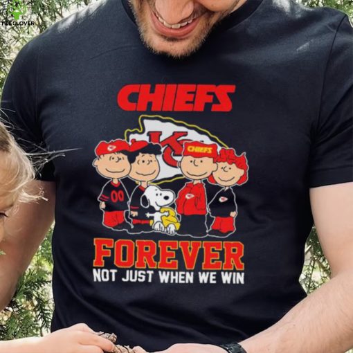 The Peanuts Characters Kansas City Chiefs Forever Not Just When We Win 2024 hoodie, sweater, longsleeve, shirt v-neck, t-shirt