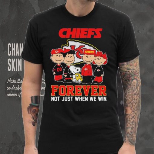 The Peanuts Characters Kansas City Chiefs Forever Not Just When We Win 2024 hoodie, sweater, longsleeve, shirt v-neck, t-shirt