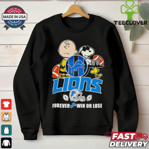 The Peanuts Detroit Lions forever win or lose football shirt