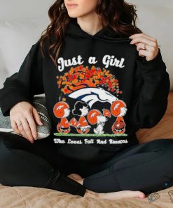 The Peanuts Just A Girl Who Loves Fall And Denver Broncos 2023 Shirt