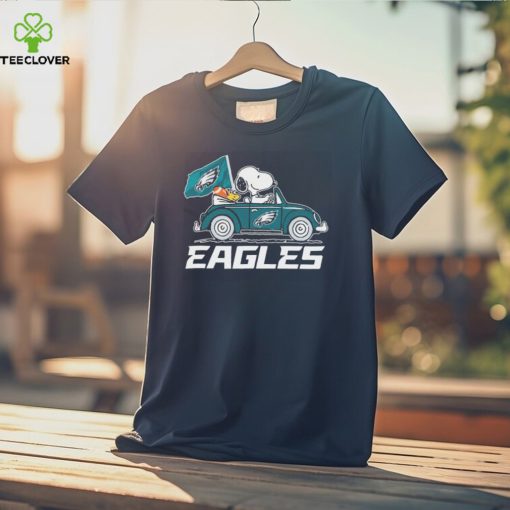 The Peanuts Snoopy And Woodstock Drive Car Philadelphia Eagles Shirt