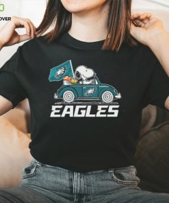 The Peanuts Snoopy And Woodstock Drive Car Philadelphia Eagles Shirt