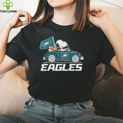 The Peanuts Snoopy And Woodstock Drive Car Philadelphia Eagles Shirt