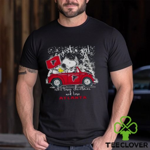 The Peanuts Snoopy And Woodstock Just A Girl Who Love Christmas And Love Atlanta Shirt