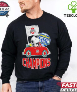 The Peanuts Snoopy And Woodstock Ohio State Buckeyes Goodyear Cotton Bowl Classic Champions College Football Playoff NCAA Season 2024 2025 T shirts