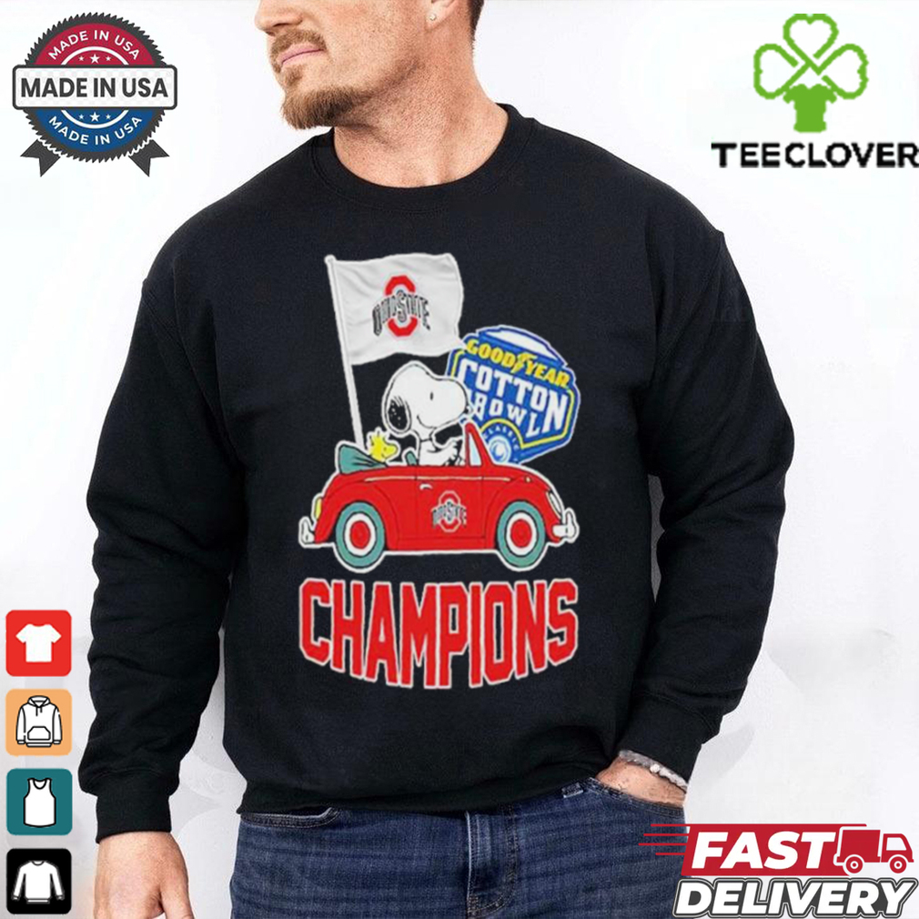 The Peanuts Snoopy And Woodstock Ohio State Buckeyes Goodyear Cotton Bowl Classic Champions College Football Playoff NCAA Season 2024 2025 T shirts The Peanuts Snoopy And Woodstock Ohio State Buckeyes Goodyear Cotton Bowl Classic Champions College Football Playoff NCAA Season 2024 2025 T shirts