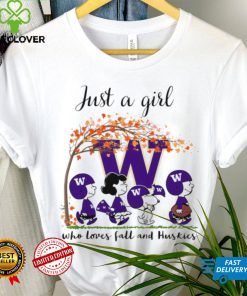 The Peanuts show Just a girl who loves fall and Washington Huskies hoodie, sweater, longsleeve, shirt v-neck, t-shirt