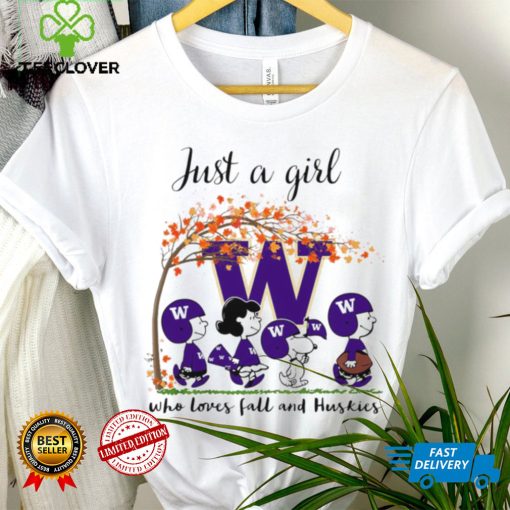 The Peanuts show Just a girl who loves fall and Washington Huskies hoodie, sweater, longsleeve, shirt v-neck, t-shirt