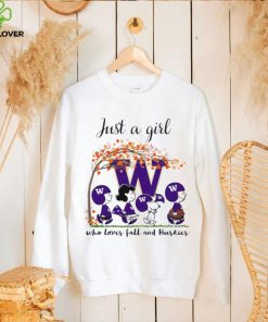 The Peanuts show Just a girl who loves fall and Washington Huskies hoodie, sweater, longsleeve, shirt v-neck, t-shirt