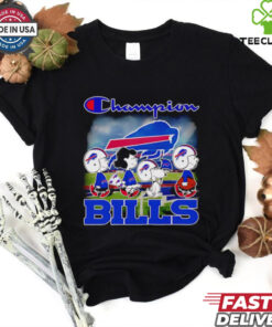 The Peanuts walking Champion Buffalo Bills shirt