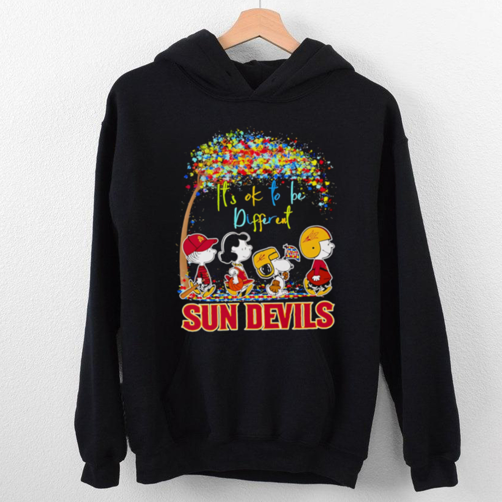 The Peanuts walking it’s ok to be different Sun Devils shirt The Peanuts walking it’s ok to be different Sun Devils shirt