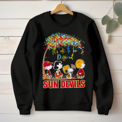 The Peanuts walking it’s ok to be different Sun Devils shirt