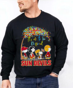 The Peanuts walking it’s ok to be different Sun Devils shirt