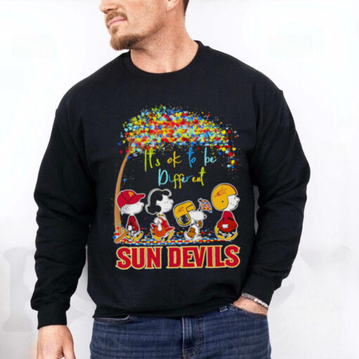 The Peanuts walking it’s ok to be different Sun Devils shirt