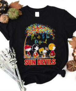 The Peanuts walking it’s ok to be different Sun Devils shirt
