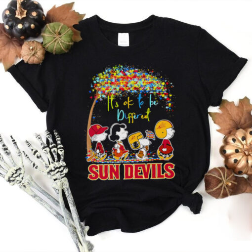 The Peanuts walking it’s ok to be different Sun Devils shirt