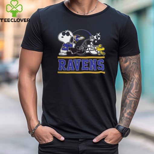 The Ravens Football Joe Cool and Woodstock Snoopy Mashup Shirt