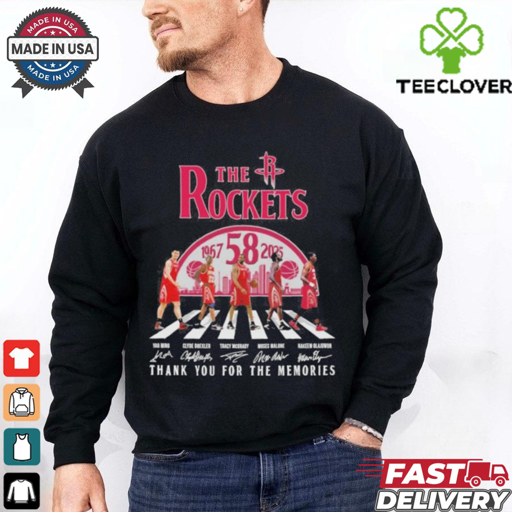 The Rockets Basketball Abbey Road 58 Years 1967 2025 Signatures Shirt The Rockets Basketball Abbey Road 58 Years 1967 2025 Signatures Shirt