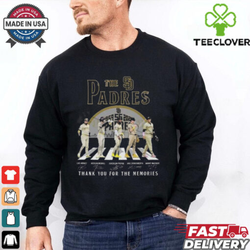 The San Diego Padres 55 Years 1969 2024 Thank You For The Memories Walking Signatures T hoodie, sweater, longsleeve, shirt v-neck, t-shirt