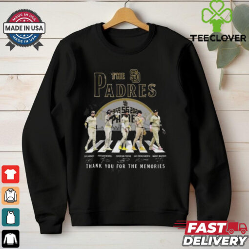 The San Diego Padres 55 Years 1969 2024 Thank You For The Memories Walking Signatures T hoodie, sweater, longsleeve, shirt v-neck, t-shirt