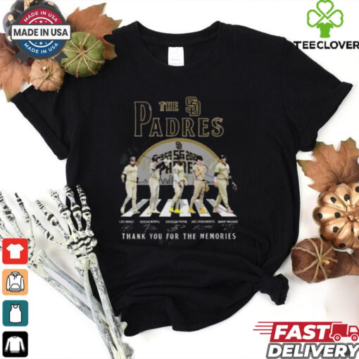 The San Diego Padres 55 Years 1969 2024 Thank You For The Memories Walking Signatures T hoodie, sweater, longsleeve, shirt v-neck, t-shirt