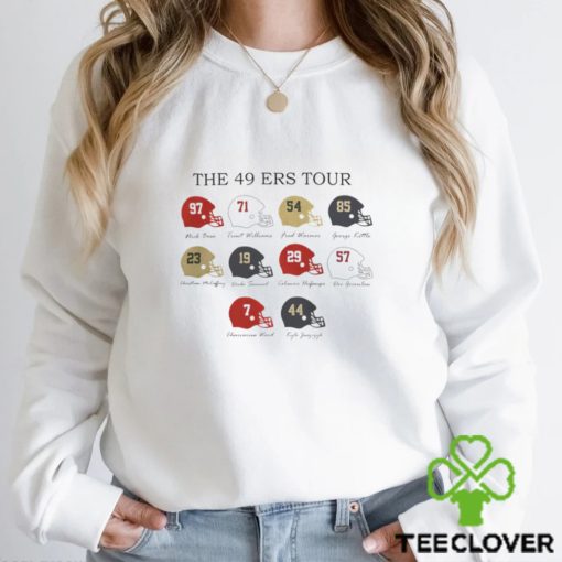 The San Francisco 49ers Tour 2023 Football Helmet Shirt