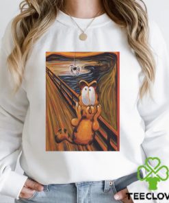The Scream art style for Garfield with spider Halloween 2023 shirt