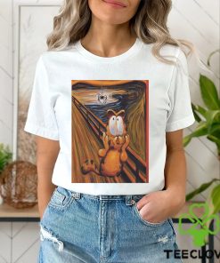 The Scream art style for Garfield with spider Halloween 2023 shirt