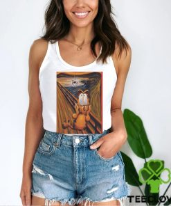 The Scream art style for Garfield with spider Halloween 2023 shirt