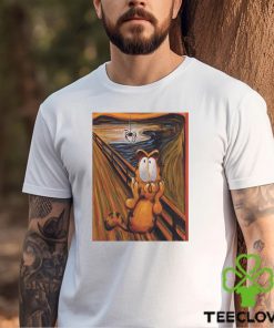 The Scream art style for Garfield with spider Halloween 2023 shirt